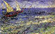 Vincent Van Gogh Boats at Sea, Saintes-Maries-de-la-Mer Sweden oil painting artist